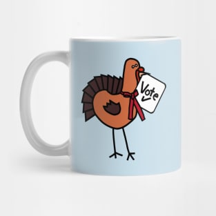 Cute Thanksgiving Turkey with Vote Sign Mug